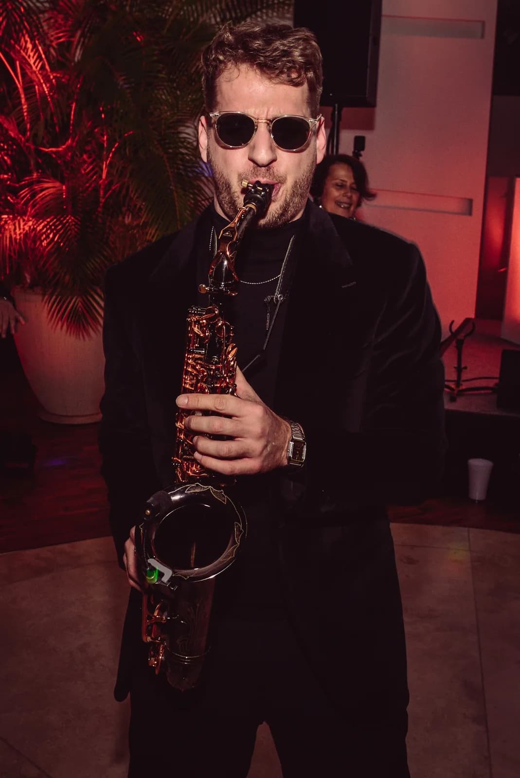 Saxophon-Performance bei einem Event